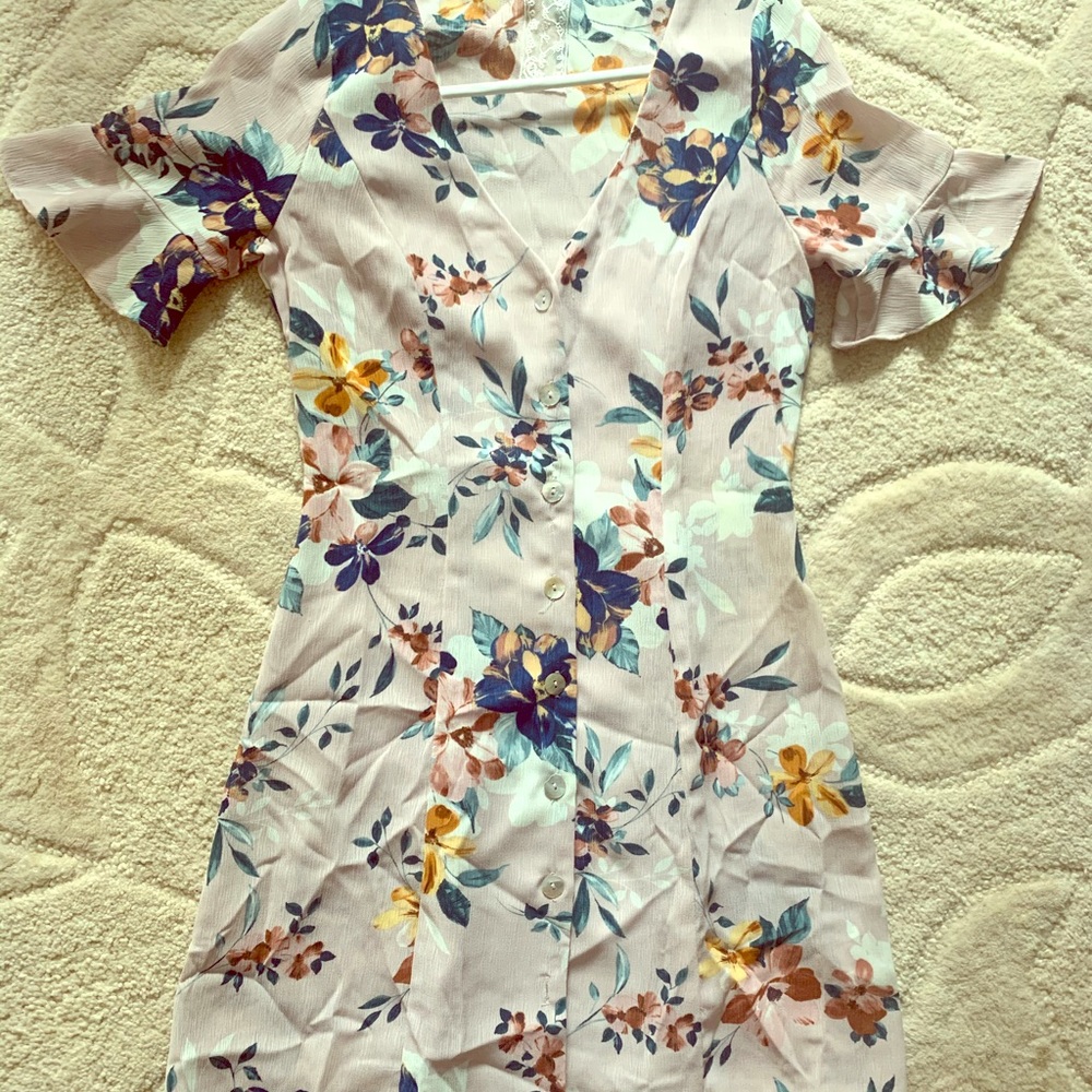 Sadie & Sage floral button down summer dress